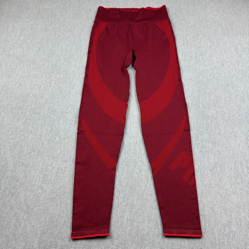 PINK Victoria's Secret Leggings Womens Medium Red Seamless‎ Workout Yoga Active